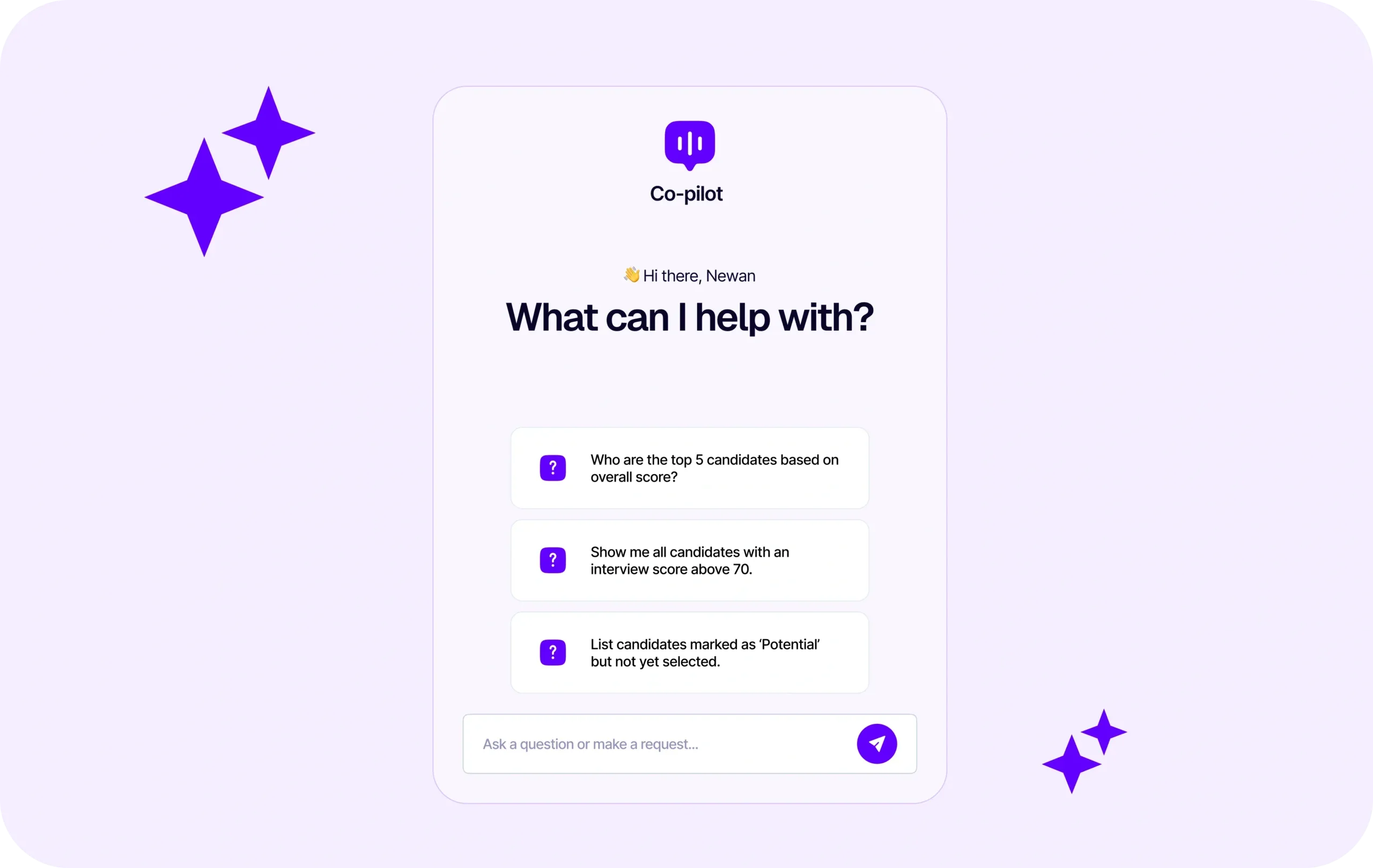 Copilot comparing candidates from a prompt